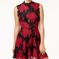 Vestido City Studios Junior's Lace Fit &amp; Flare Preto Tamanho 7