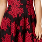 Vestido City Studios Junior's Lace Fit &amp; Flare Preto Tamanho 7