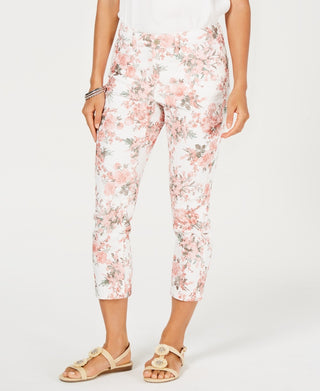 Calça Capri Delicate Bouquet Feminina Charter Club Rosa Tamanho 8