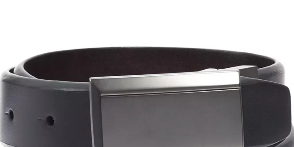 Cinto reversível chanfrado Kenneth Cole Reaction masculino, preto, tamanho 36