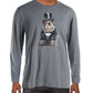 Camiseta masculina com estampa Bulldog Tuxedo e gola redonda, cinza, tamanho médio