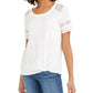 Top de renda com encaixe Style &amp; Co, branco, tamanho pequeno