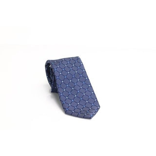 Gravata masculina Nautica xadrez Manzanita, skinny slim, de seda, azul, tamanho regular