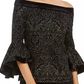 28Th &amp; Park Top feminino ombro a ombro com glitter, preto, tamanho extragrande