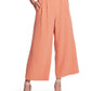 1.STATE Calças de crepe femininas de perna larga, laranja, tamanho X-G