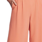 1.STATE Calças de crepe femininas de perna larga, laranja, tamanho X-G