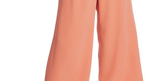 1.STATE Women's Wide Leg Crepe Trousers Orange Size X-Large