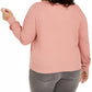 Love Tribe Top Feminino Trendy Plus Blessed com Estampa Gráfica Rosa Tamanho 3X