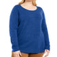 Karen Scott Suéter Texturizado Plus Size Feminino Smalltripe Azul Marinho Tamanho 1X