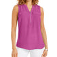 Blusa utilitária feminina com zíper frontal, rosa, tamanho grande, da coleção JM