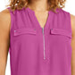 Blusa utilitária feminina com zíper frontal, rosa, tamanho grande, da coleção JM