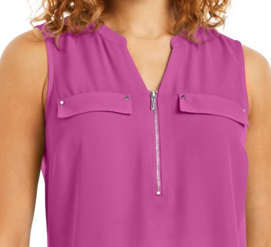 Blusa utilitária feminina com zíper frontal, rosa, tamanho grande, da coleção JM