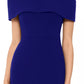 Vestido de festa feminino Betsy &amp; Adam, ombro de fora, com laço nas costas, azul, tamanho 8