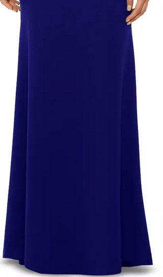 Vestido de festa feminino Betsy &amp; Adam, ombro de fora, com laço nas costas, azul, tamanho 8