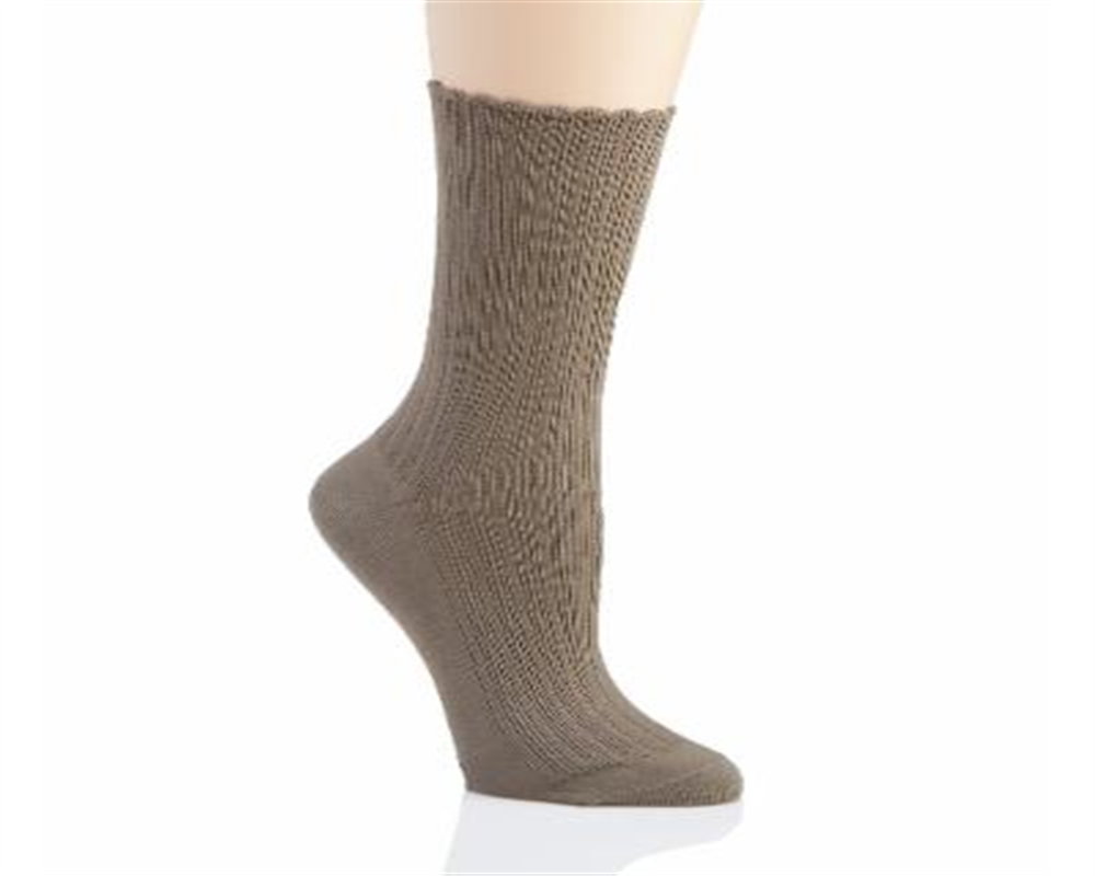 Meias Hue Femininas Scalloped Pointelle Bege Tamanho Único
