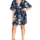 Vestido feminino City Chic, plus size, estampa floral, tamanho médio, com cinto, preto, tamanho 22W