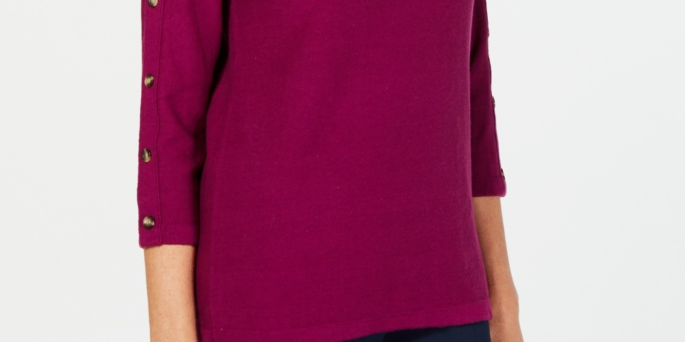 Karen Scott Suéter Feminino Manga 3/4 Vermelho Tamanho Médio