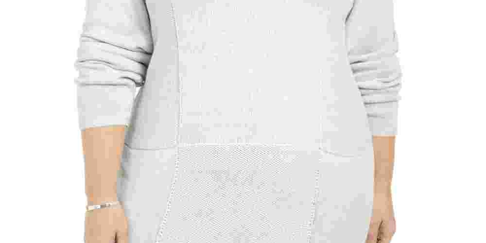 Túnica de malha plus size feminina Karen Scott, branca, tamanho 1X