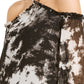 INC International Concepts Top feminino com decote em V e mangas compridas, preto, tamanho P