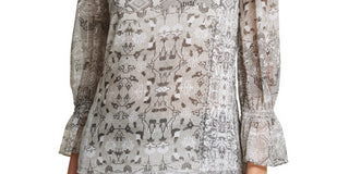 Blusa Calvin Klein Feminina Estampada Gola Careca Cinza Tamanho Grande