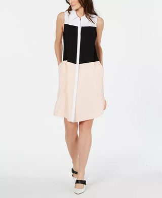 Vestido-camisa feminino Alfani Petite em camadas, preto, tamanho 2 Petite