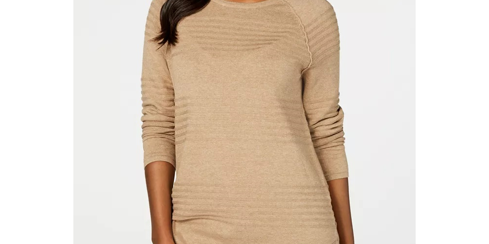 Karen Scott Suéter Feminino de Algodão com Canelado Vermelho Tamanho XX-G