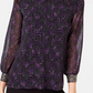 Top Alfani Feminino Petite Estampado com Gola Enfeitada Preto Tamanho Petite Pequeno