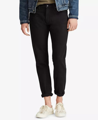 Calça jeans Ralph Lauren Hampton Straight-Fit masculina, branca, tamanho 32x30