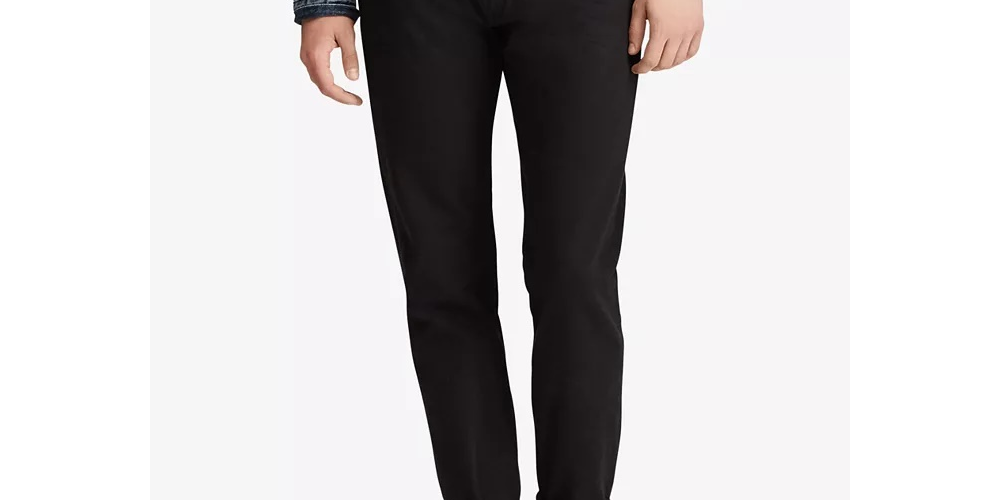 Calça jeans Ralph Lauren Hampton Straight-Fit masculina, branca, tamanho 32x30