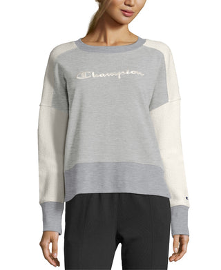 Moletom Champion Heritage Cotton Mix Texture Feminino Cinza Tamanho X-Grande