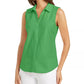 Camisa feminina sem mangas Charter Club Cotton Piquet, verde, tamanho 8