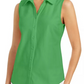 Camisa feminina sem mangas Charter Club Cotton Piquet, verde, tamanho 8