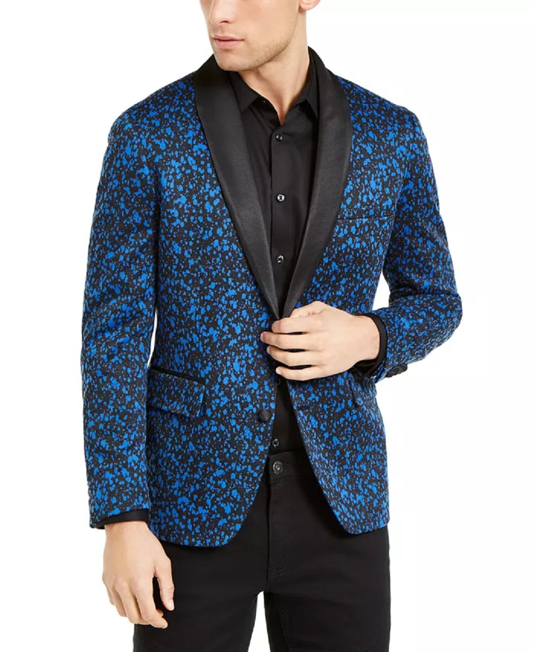 Blazer estampado masculino INC International Concepts azul tamanho XXX-G