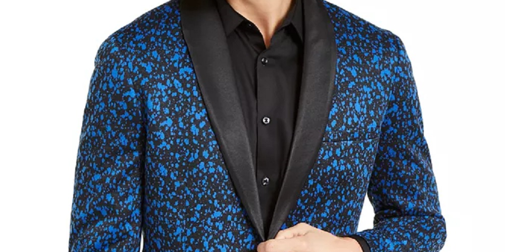 Blazer estampado masculino INC International Concepts azul tamanho XXX-G