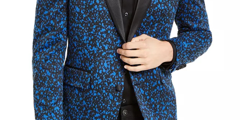 Blazer estampado masculino INC International Concepts azul tamanho XXX-G