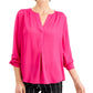Blusa feminina Charter Club com decote aberto, rosa, tamanho extragrande