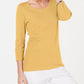 Blusa feminina Karen Scott de algodão com manga 3/4, tamanho cáqui, médio