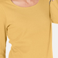 Blusa feminina Karen Scott de algodão com manga 3/4, tamanho cáqui, médio