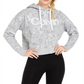 Calvin Klein Moletom com capuz feminino Performance Cobra Print Fleece Cinza Tamanho XS