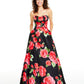 Vestido feminino sem alças com estampa floral B Darlin vermelho tamanho 9-10