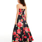 Vestido feminino sem alças com estampa floral B Darlin vermelho tamanho 9-10