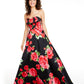 Vestido feminino sem alças com estampa floral B Darlin vermelho tamanho 9-10