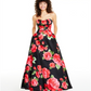 Vestido feminino sem alças com estampa floral B Darlin vermelho tamanho 9-10