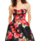 Vestido feminino sem alças com estampa floral B Darlin vermelho tamanho 9-10