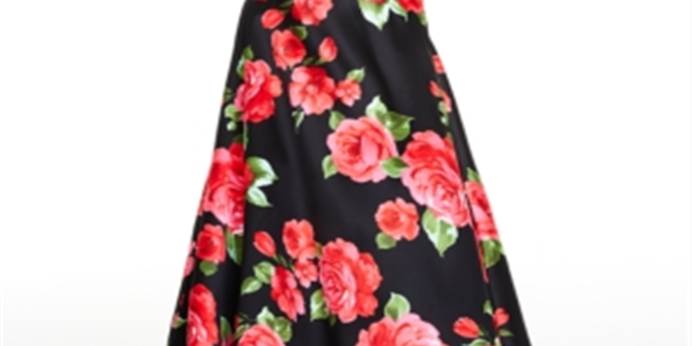 Vestido feminino sem alças com estampa floral B Darlin vermelho tamanho 9-10