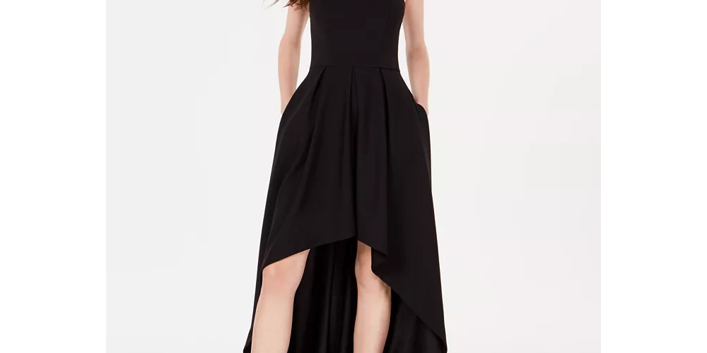 Vestido sem alças alto-baixo Speechless Juniors, preto, tamanho 9