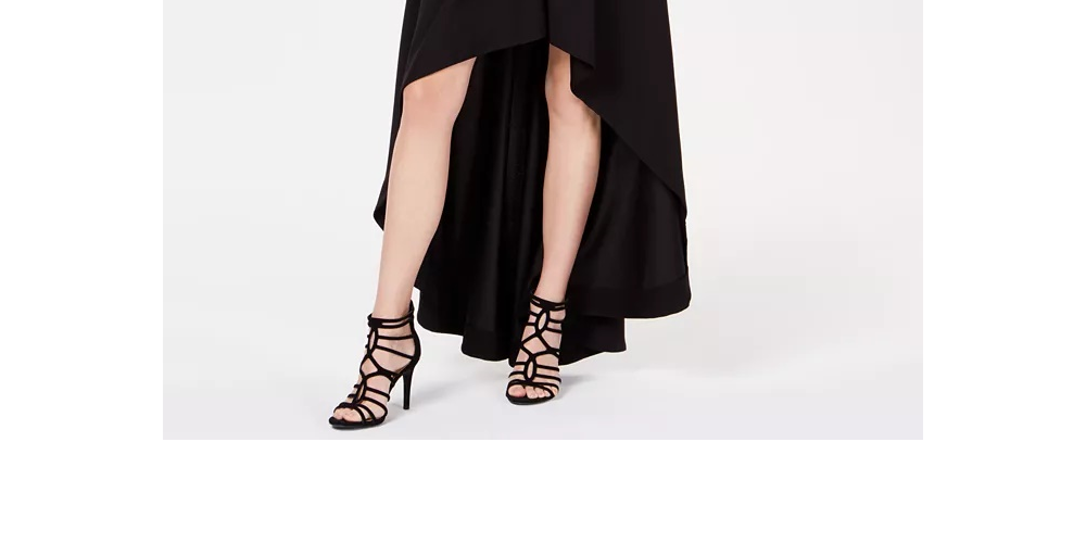 Vestido sem alças alto-baixo Speechless Juniors, preto, tamanho 9