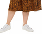 Saia plissada midi estampada preta Bar III feminina, tamanho 1X, amarela