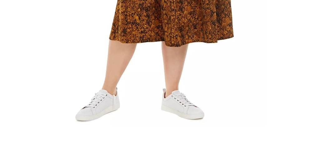 Saia plissada midi estampada preta Bar III feminina, tamanho 1X, amarela
