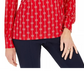 Top feminino estampado com decote aberto Charter Club, vermelho, tamanho extragrande